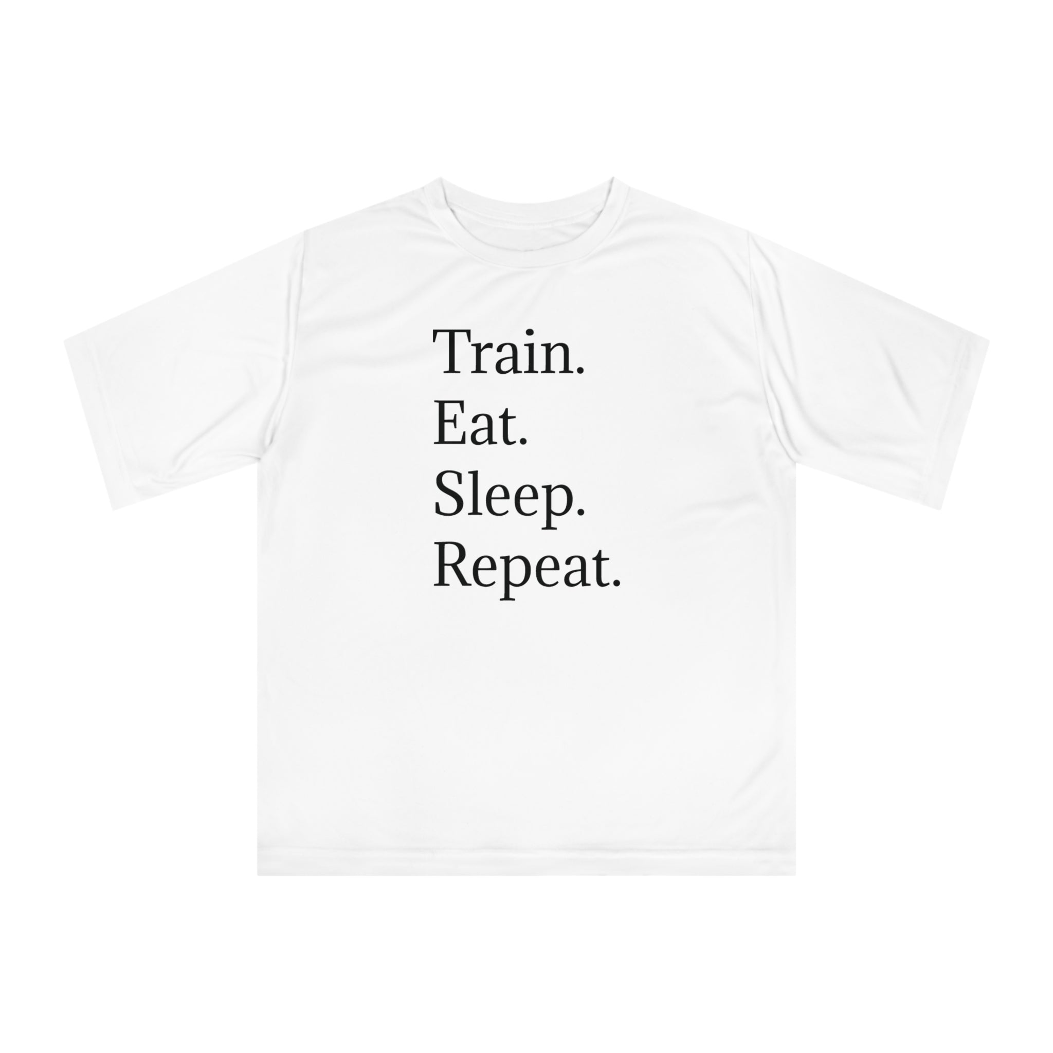Unisex Motivational Workout T-shirt - Train Eat Sleep Repeat, Gym Apparel, Fitness Gift, Activewear, Casual Wear
