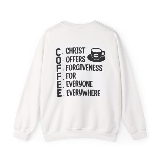 Inspirational Crewneck Sweatshirt, Faith-Based Gift, Cozy Apparel for Friends, Coffee Lovers, Uplifting Designs, Proverbs 27:9