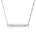 Inspirational Horizontal Bar Necklace, Custom Engraved Jewelry, Gifts for Her, Motivation Necklace, Personalized Gift for Women