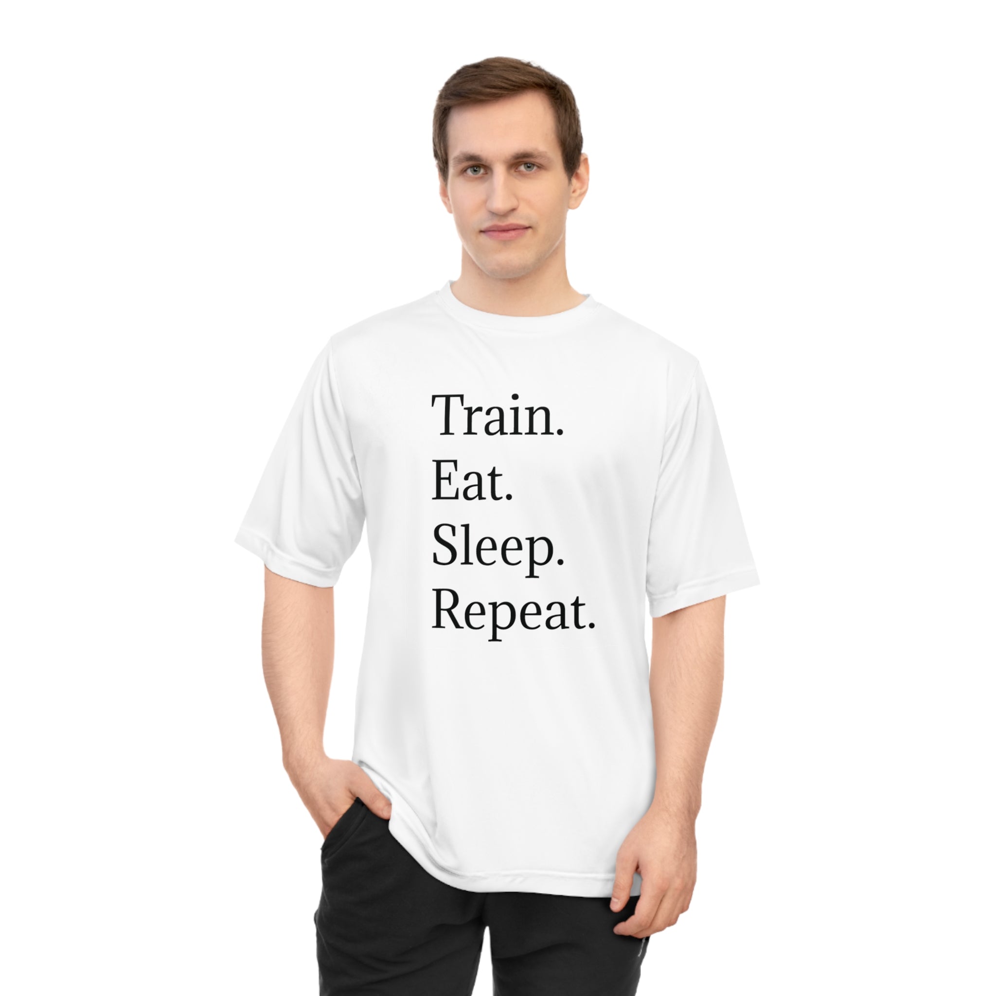 Unisex Motivational Workout T-shirt - Train Eat Sleep Repeat, Gym Apparel, Fitness Gift, Activewear, Casual Wear