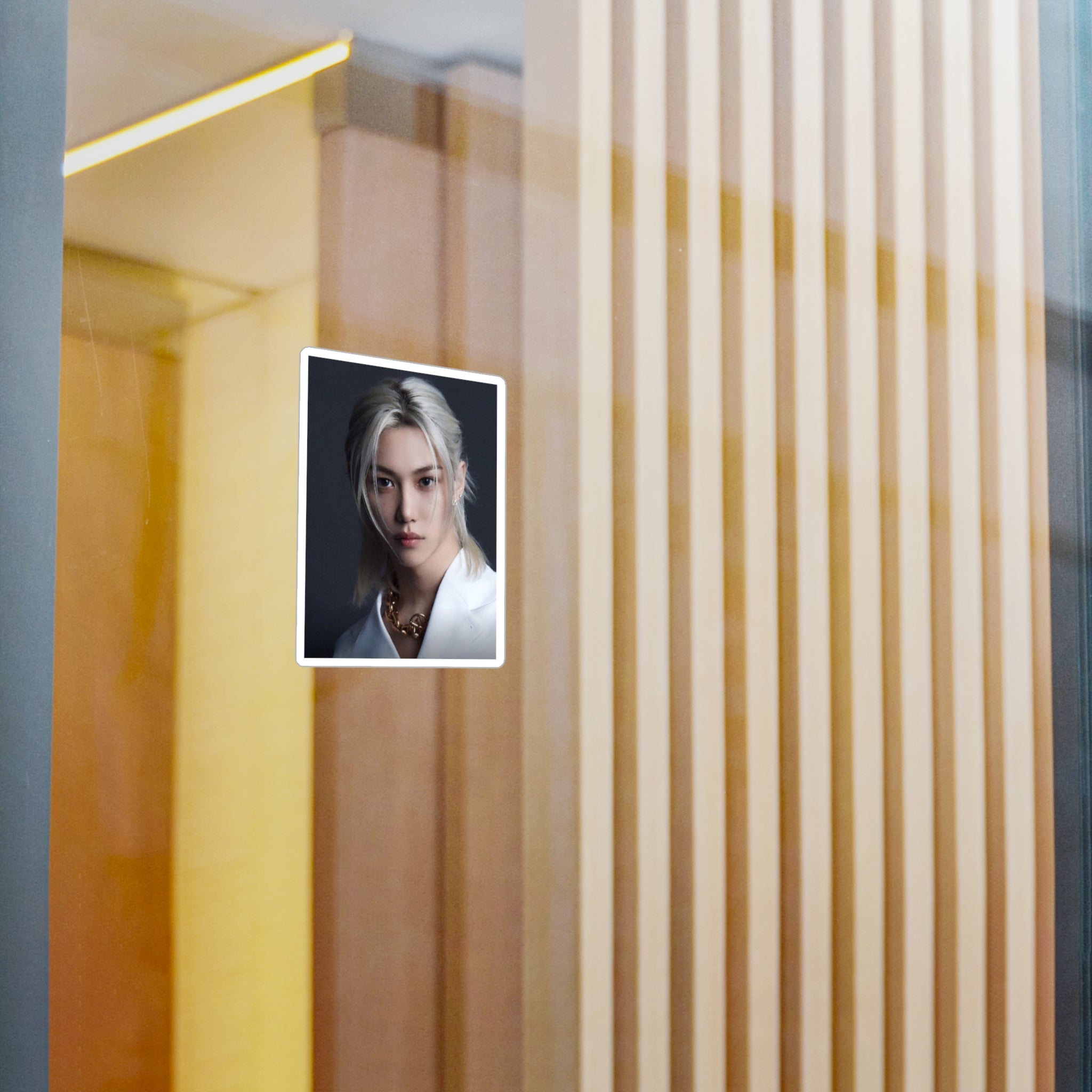 Portrait Vinyl Sticker — Elegant Blond Portrait Kiss-Cut Decal
