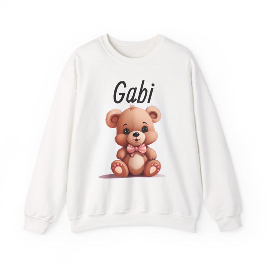 Personalized Teddy Bear Sweatshirt, Cute Gifts for Kids, Cozy Family Wear, Custom Crewneck, Birthday or Holiday Apparel