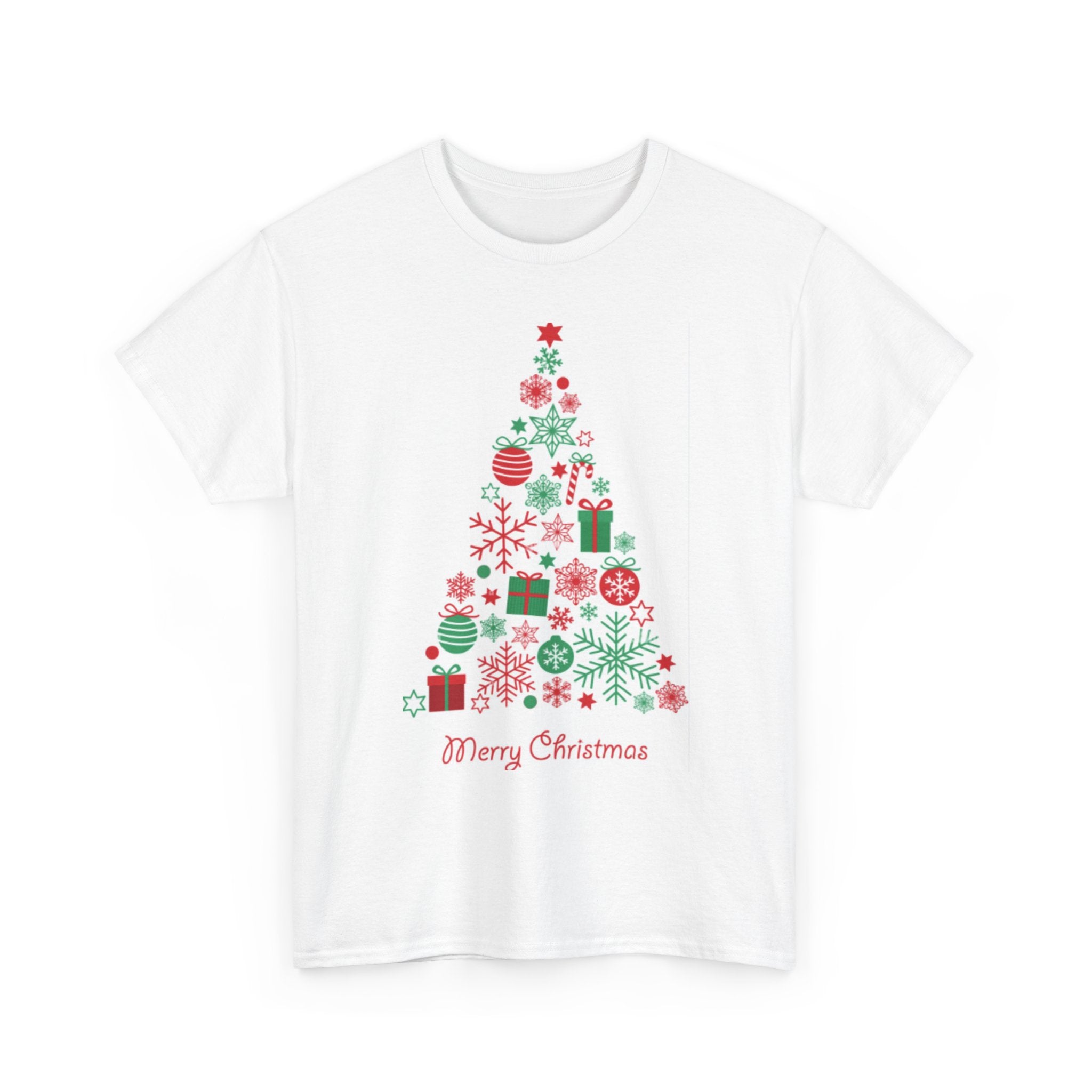 Merry Christmas Tree Unisex Heavy Cotton Tee