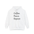 Coffee. Peace. Repeat Hoodie — Cozy Minimalist Coffee Lover Pullover