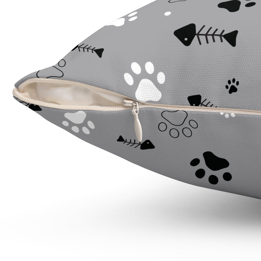 Pet Lover's Decorative Pillow with Paw Print Design