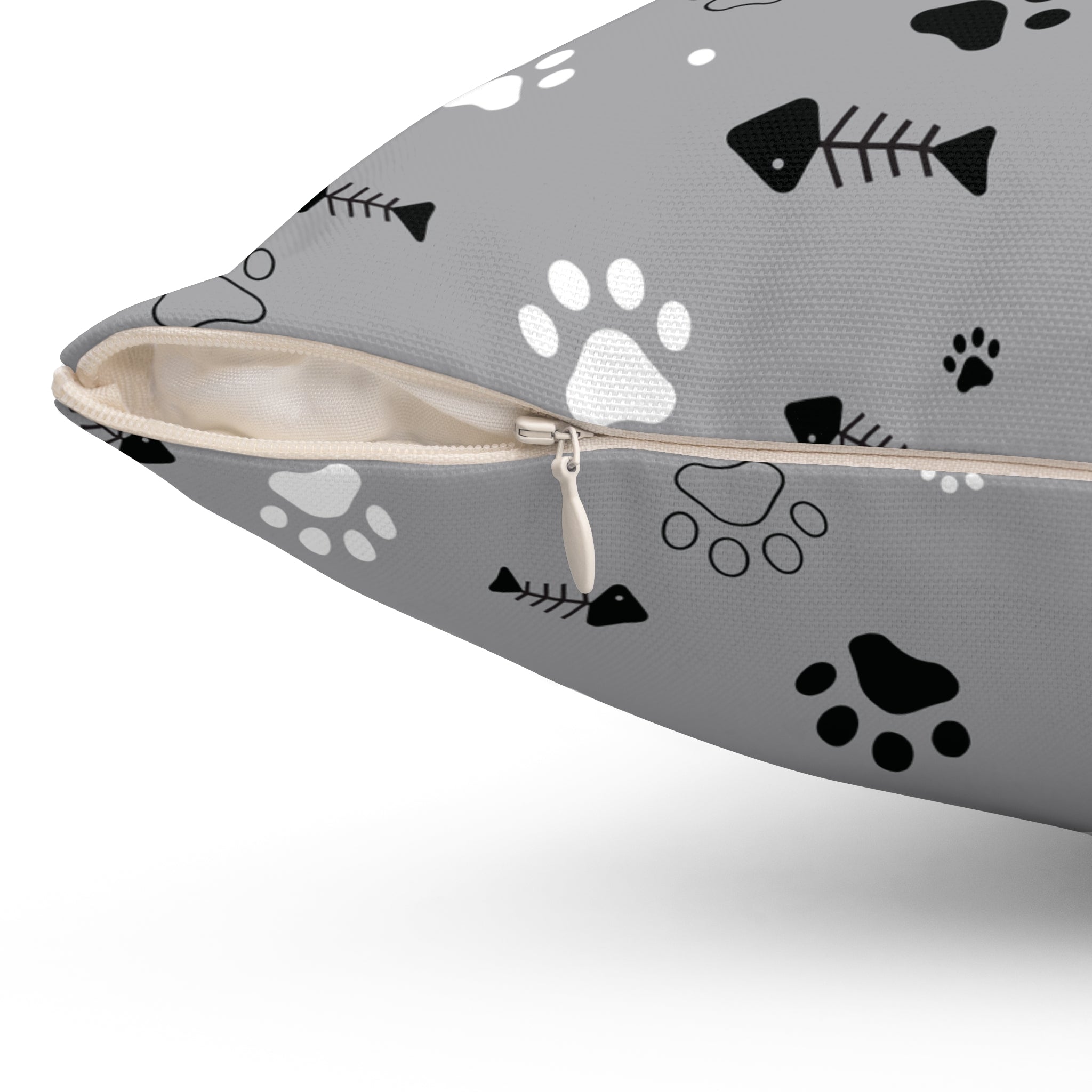 Pet Lover's Decorative Pillow with Paw Print Design