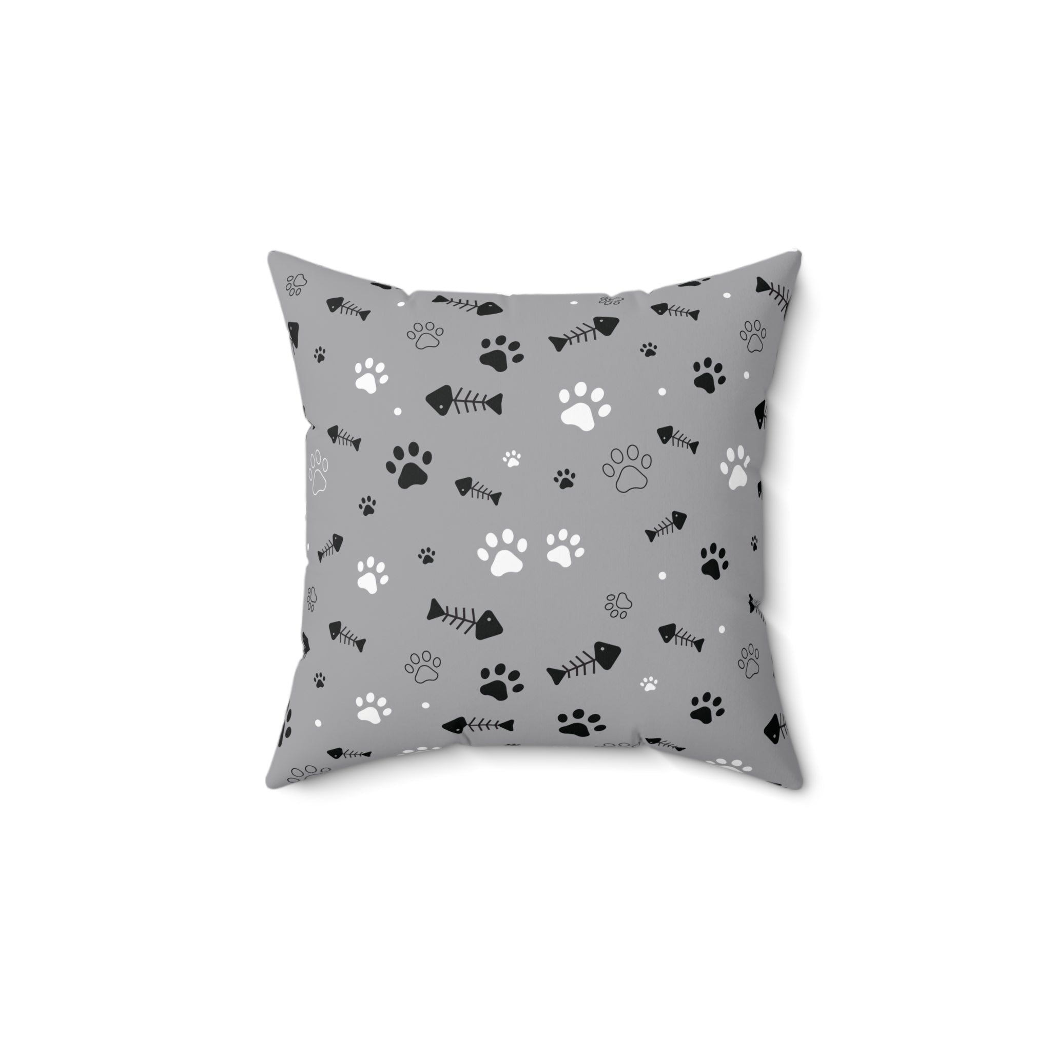 Pet Lover's Decorative Pillow with Paw Print Design