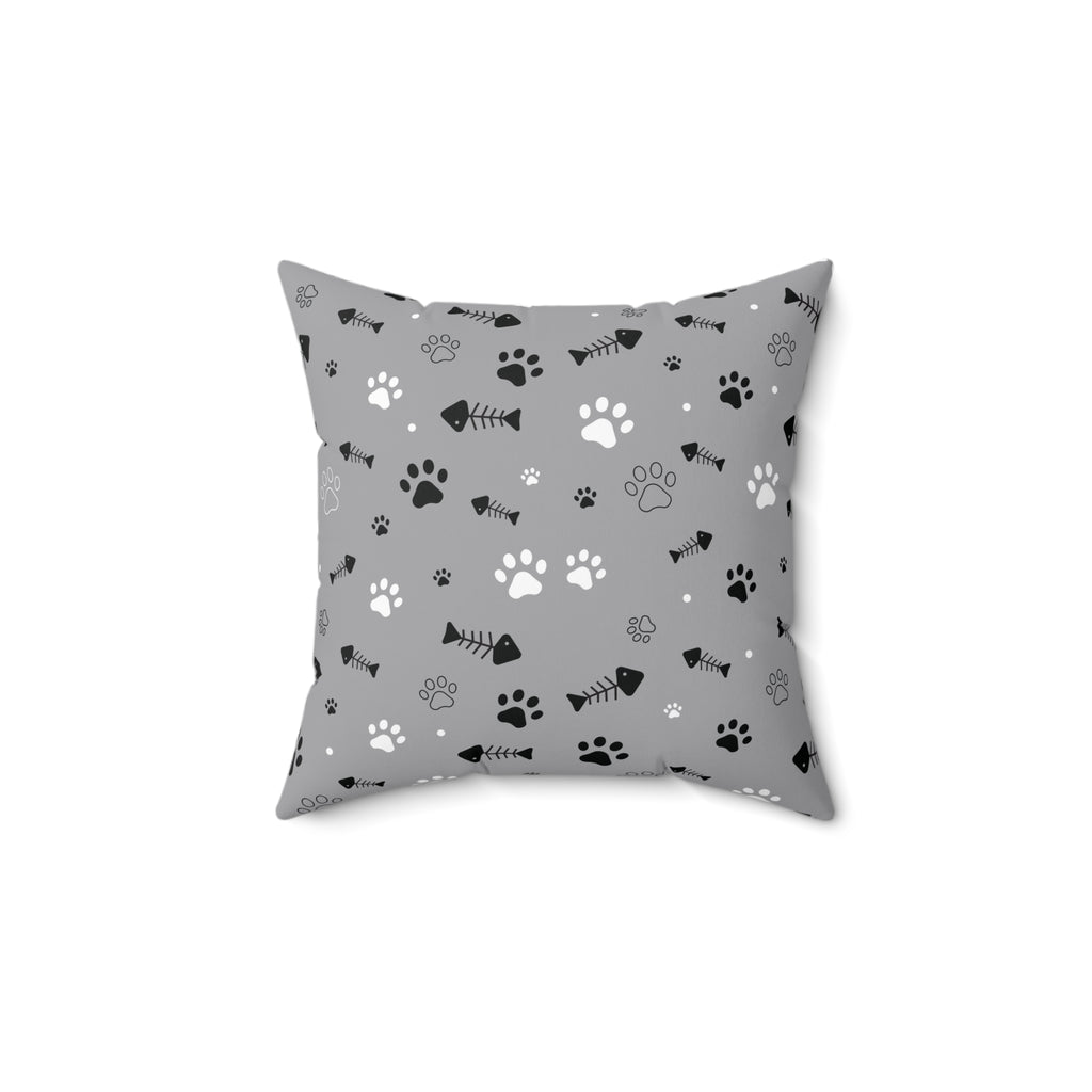 Pet Lover's Decorative Pillow with Paw Print Design